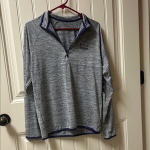 Colosseum LSU Tigers Heathered Gray Pullover